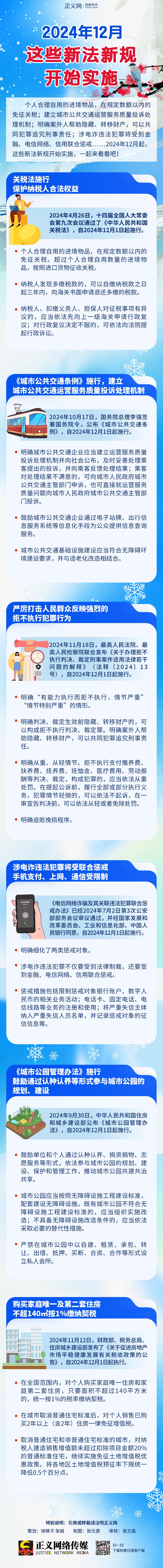 12月，这些新法新规开始实施