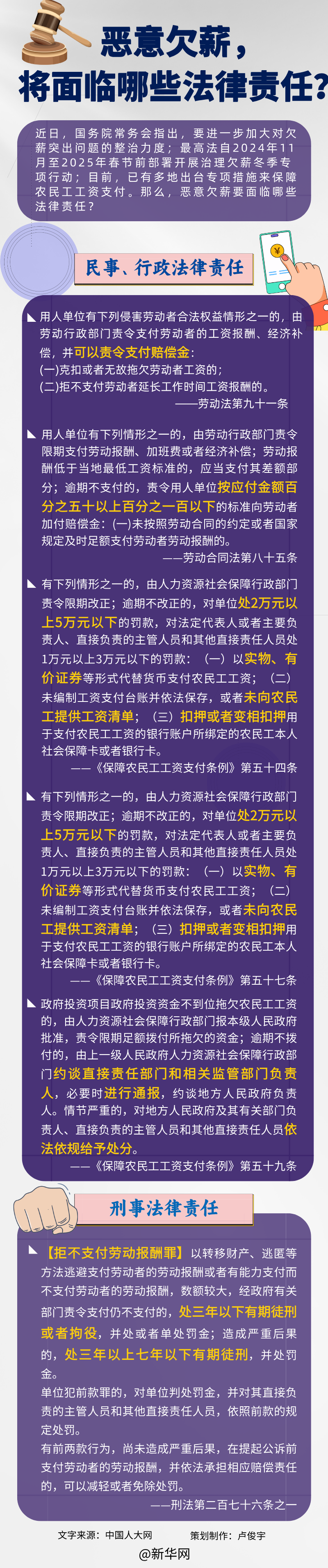 恶意欠薪，将面临哪些法律责任？